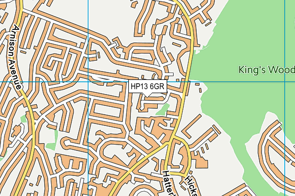 HP13 6GR map - OS VectorMap District (Ordnance Survey)
