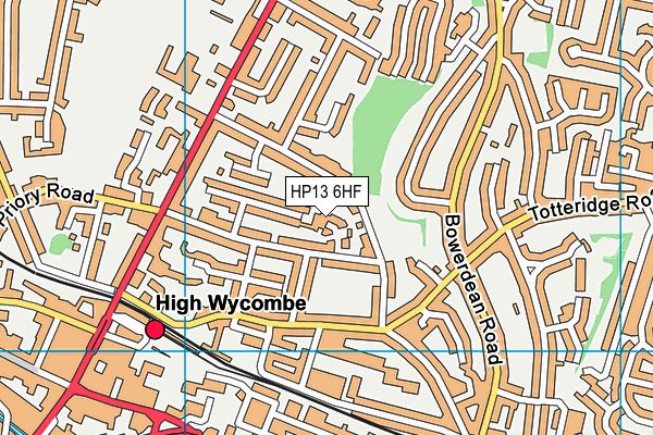 HP13 6HF map - OS VectorMap District (Ordnance Survey)