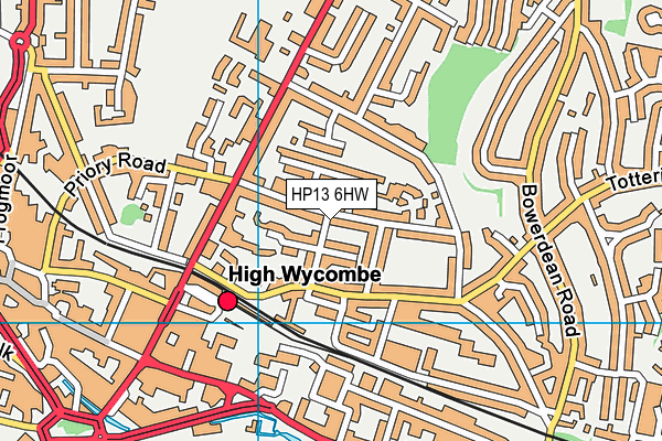 HP13 6HW map - OS VectorMap District (Ordnance Survey)