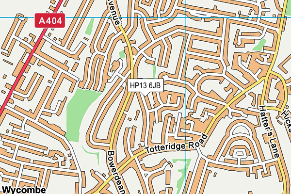 HP13 6JB map - OS VectorMap District (Ordnance Survey)