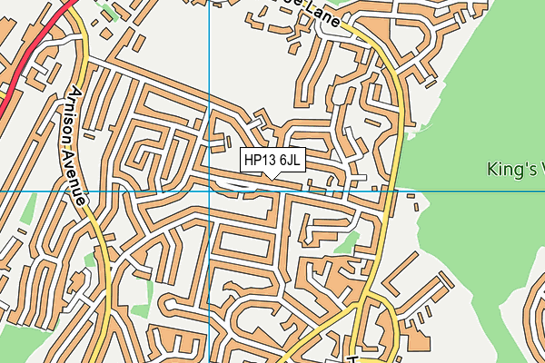 HP13 6JL map - OS VectorMap District (Ordnance Survey)
