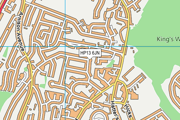 HP13 6JN map - OS VectorMap District (Ordnance Survey)