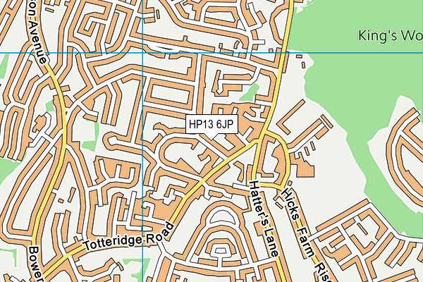 HP13 6JP map - OS VectorMap District (Ordnance Survey)