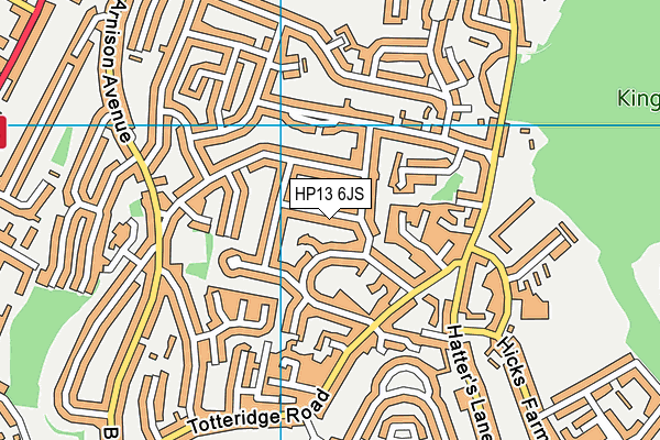 HP13 6JS map - OS VectorMap District (Ordnance Survey)
