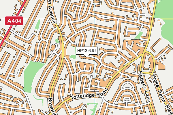 HP13 6JU map - OS VectorMap District (Ordnance Survey)