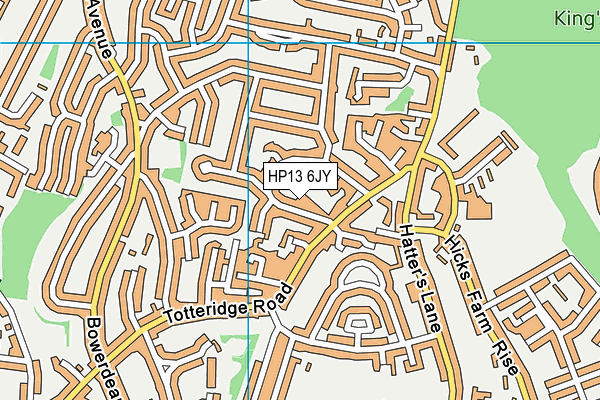 HP13 6JY map - OS VectorMap District (Ordnance Survey)