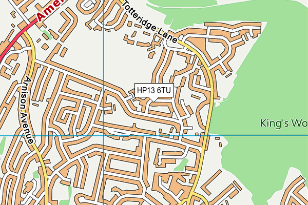 HP13 6TU map - OS VectorMap District (Ordnance Survey)