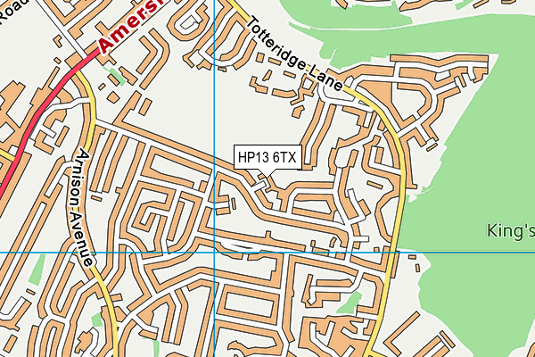 HP13 6TX map - OS VectorMap District (Ordnance Survey)