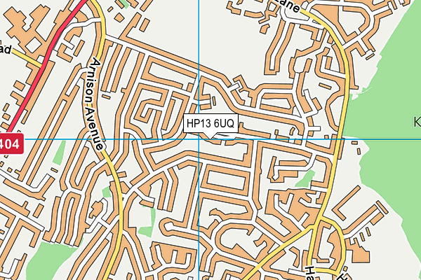 HP13 6UQ map - OS VectorMap District (Ordnance Survey)