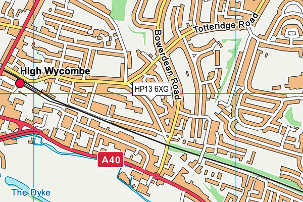 HP13 6XG map - OS VectorMap District (Ordnance Survey)