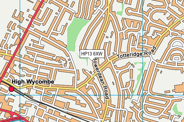 HP13 6XW map - OS VectorMap District (Ordnance Survey)