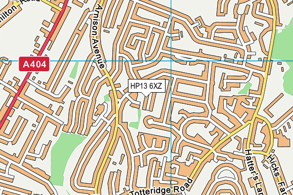 HP13 6XZ map - OS VectorMap District (Ordnance Survey)