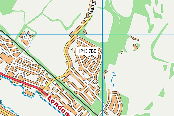 HP13 7BE map - OS VectorMap District (Ordnance Survey)
