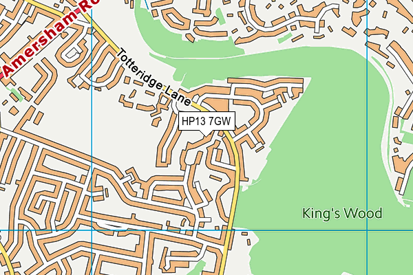 HP13 7GW map - OS VectorMap District (Ordnance Survey)