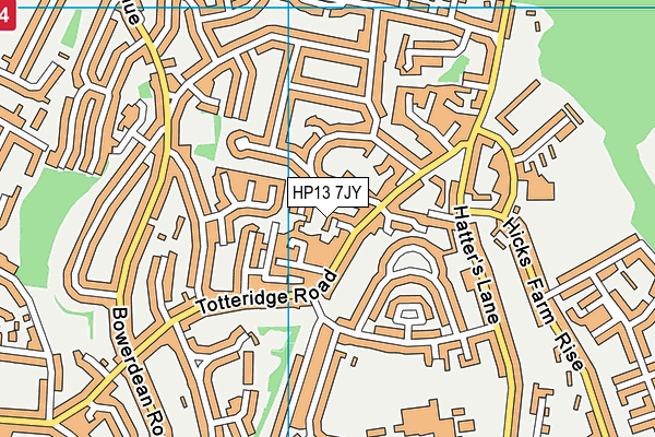 HP13 7JY map - OS VectorMap District (Ordnance Survey)