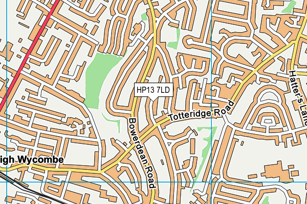 HP13 7LD map - OS VectorMap District (Ordnance Survey)