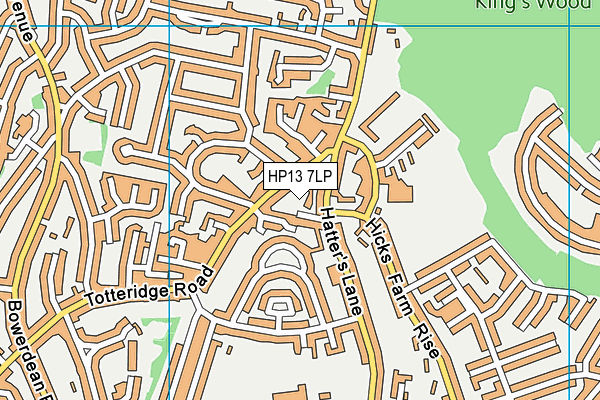 HP13 7LP map - OS VectorMap District (Ordnance Survey)