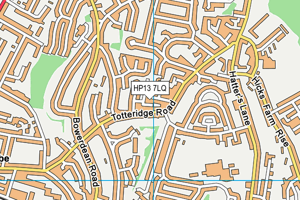 HP13 7LQ map - OS VectorMap District (Ordnance Survey)