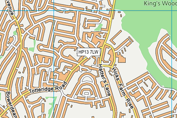 HP13 7LW map - OS VectorMap District (Ordnance Survey)