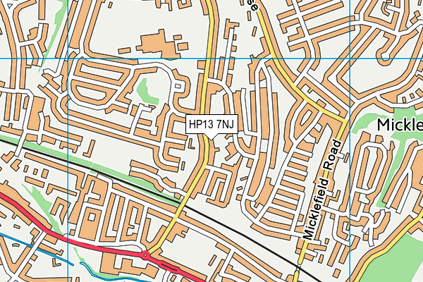 St Andrews Church map (HP13 7NJ) - OS VectorMap District (Ordnance Survey)