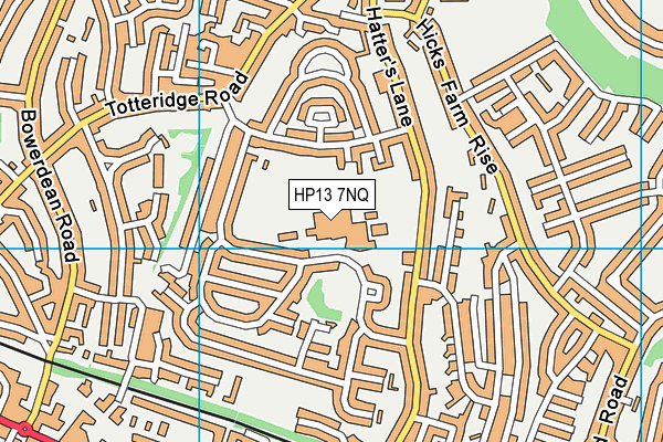 The Highcrest Academy map (HP13 7NQ) - OS VectorMap District (Ordnance Survey)