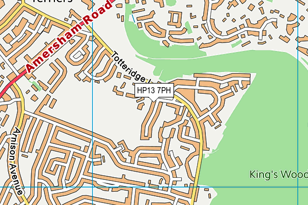 HP13 7PH map - OS VectorMap District (Ordnance Survey)