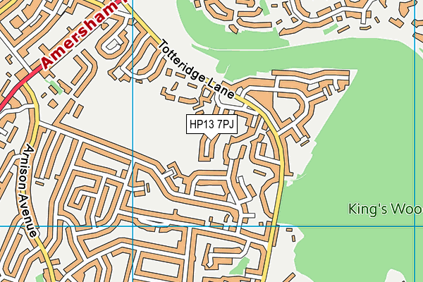 HP13 7PJ map - OS VectorMap District (Ordnance Survey)