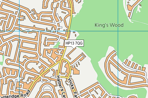 HP13 7QG map - OS VectorMap District (Ordnance Survey)