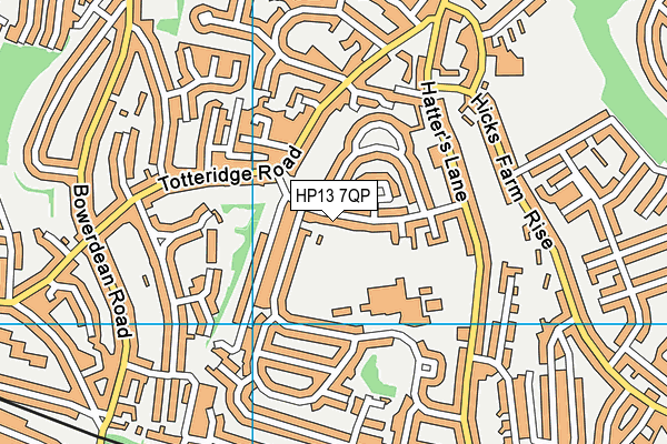 HP13 7QP map - OS VectorMap District (Ordnance Survey)