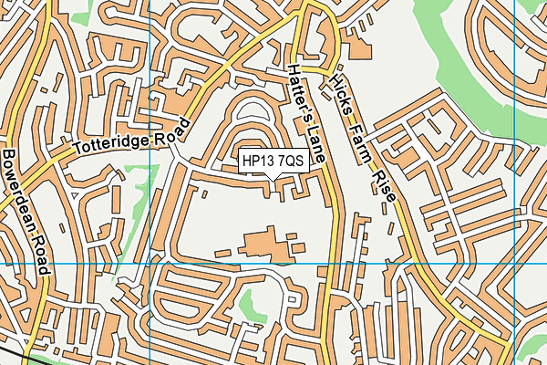 HP13 7QS map - OS VectorMap District (Ordnance Survey)