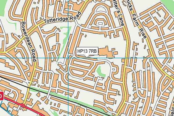 HP13 7RB map - OS VectorMap District (Ordnance Survey)