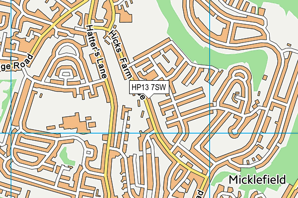 HP13 7SW map - OS VectorMap District (Ordnance Survey)