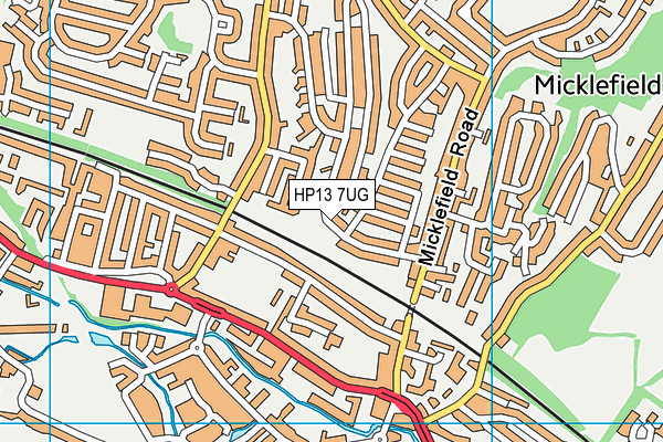 HP13 7UG map - OS VectorMap District (Ordnance Survey)