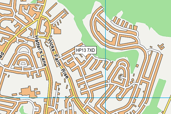 HP13 7XD map - OS VectorMap District (Ordnance Survey)