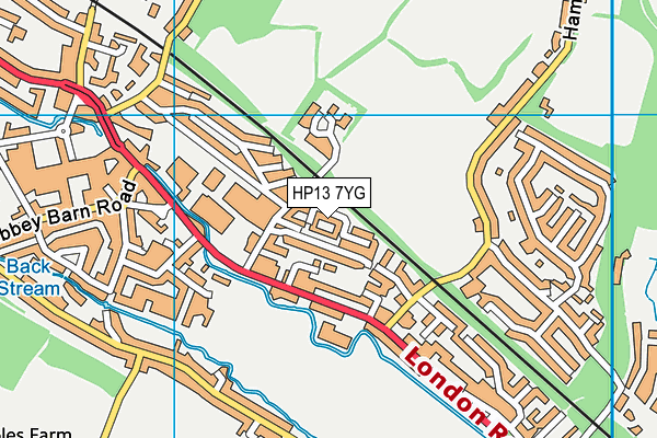 HP13 7YG map - OS VectorMap District (Ordnance Survey)
