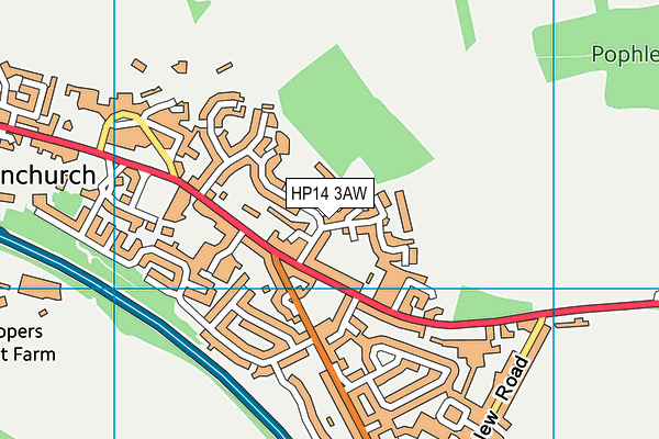 HP14 3AW map - OS VectorMap District (Ordnance Survey)