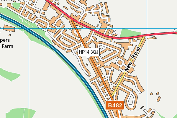 HP14 3QJ map - OS VectorMap District (Ordnance Survey)