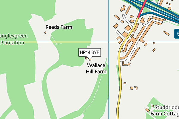 HP14 3YF map - OS VectorMap District (Ordnance Survey)
