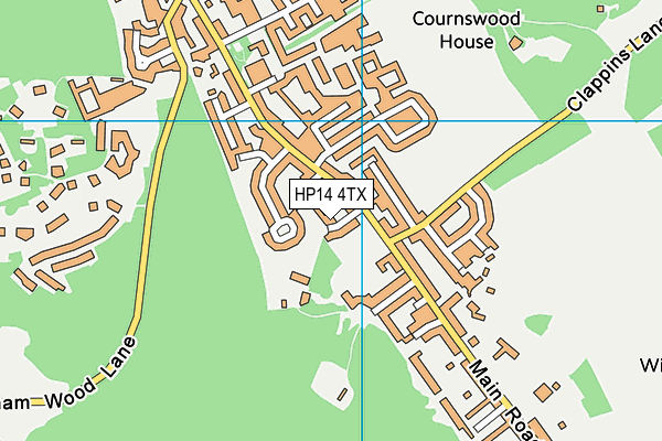 HP14 4TX map - OS VectorMap District (Ordnance Survey)