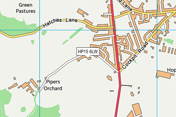HP15 6LW map - OS VectorMap District (Ordnance Survey)