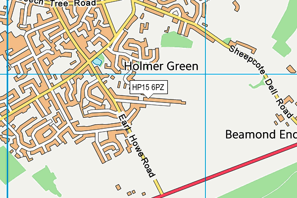 HP15 6PZ map - OS VectorMap District (Ordnance Survey)