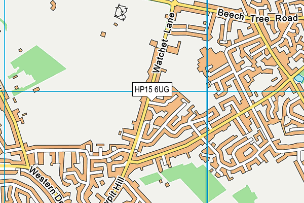 Holmer Green First School and Pre-School map (HP15 6UG) - OS VectorMap District (Ordnance Survey)