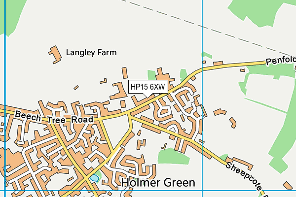 HP15 6XW map - OS VectorMap District (Ordnance Survey)