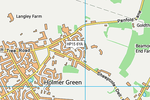 HP15 6YA map - OS VectorMap District (Ordnance Survey)