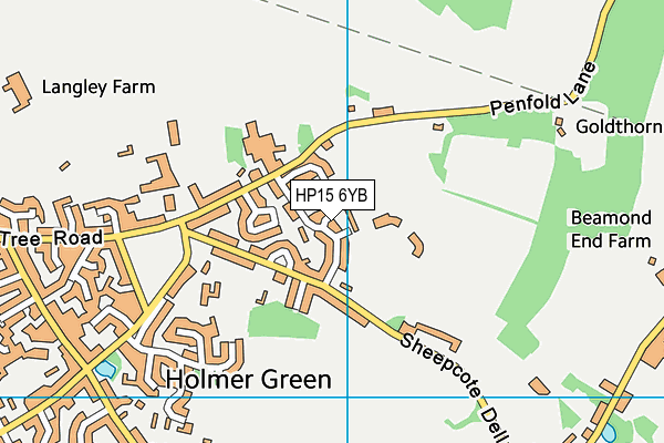 HP15 6YB map - OS VectorMap District (Ordnance Survey)