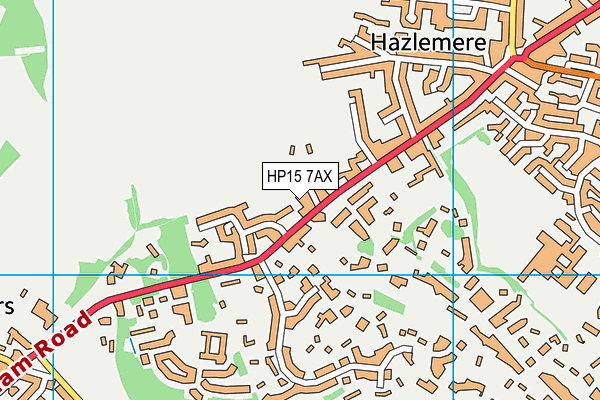 HP15 7AX map - OS VectorMap District (Ordnance Survey)