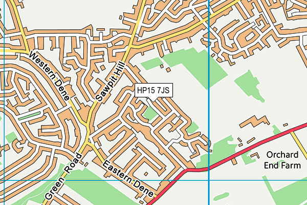 HP15 7JS map - OS VectorMap District (Ordnance Survey)
