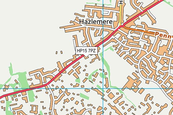 Hazlemere Church of England Combined School map (HP15 7PZ) - OS VectorMap District (Ordnance Survey)
