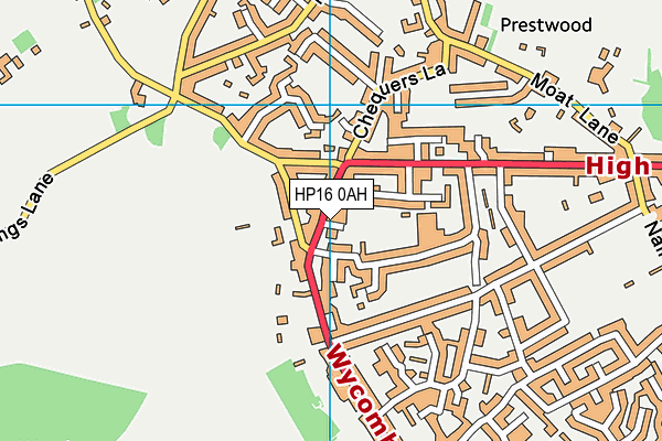 HP16 0AH map - OS VectorMap District (Ordnance Survey)