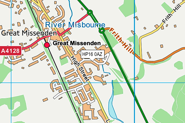 Great Missenden Ce Combined School map (HP16 0AZ) - OS VectorMap District (Ordnance Survey)